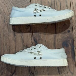 Tretorn‎ Women’s Nylite 2 Plus Leather Sneakers Metallic Gold Size 7